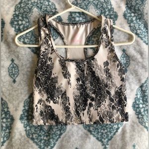 Women’s snakeskin print design workout crop top compression shirt